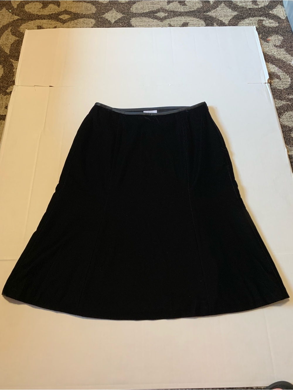 Vintage Ann Taylor Loft Black Velvet Skirt Sz 10 A Line Skirt Holiday Y2K 90s
